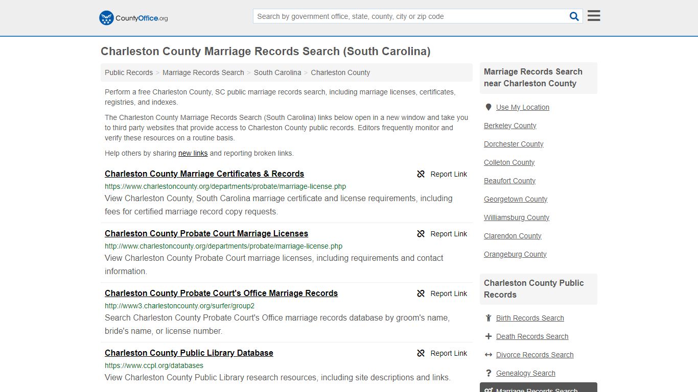 Charleston County Marriage Records Search (South Carolina) - County Office